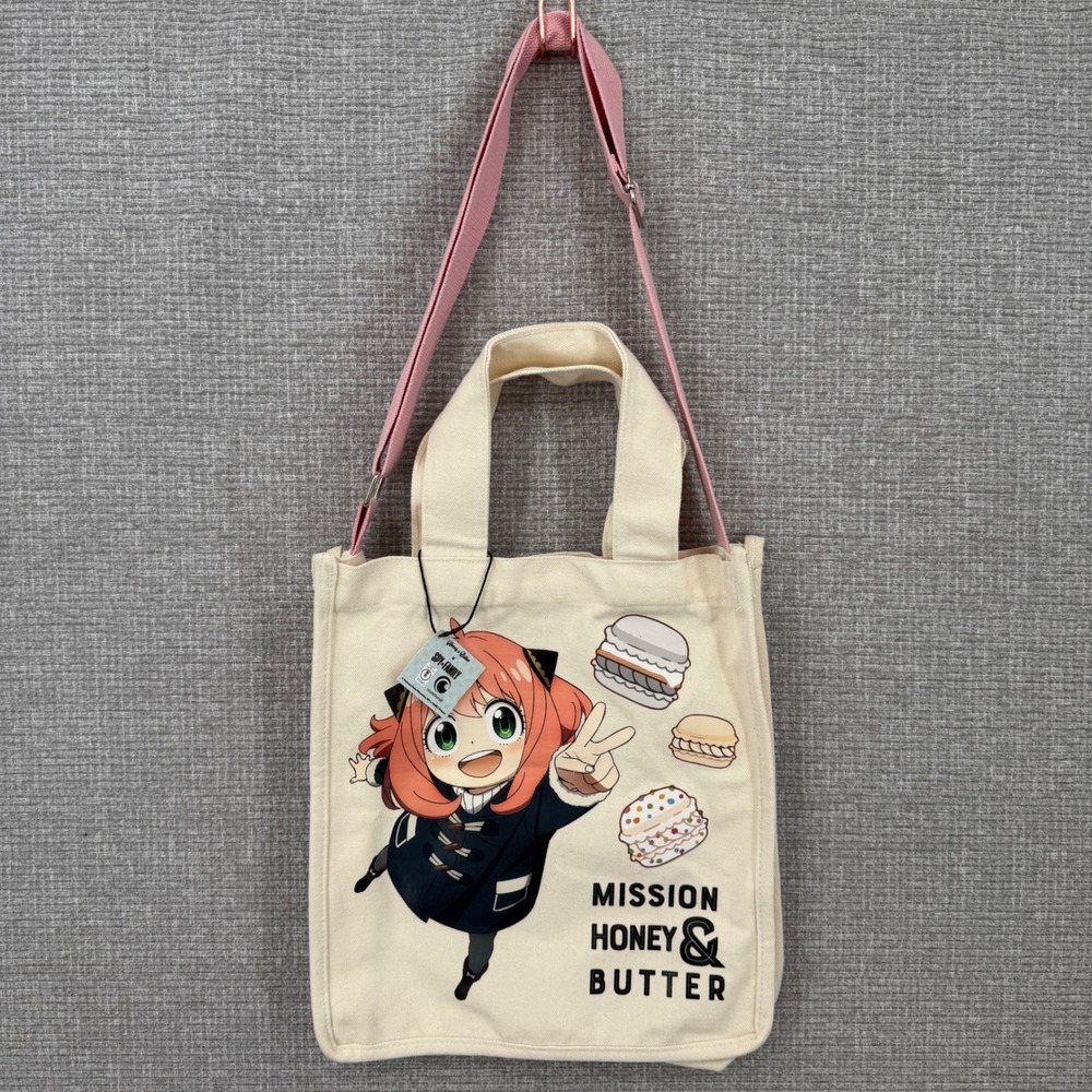 Spy x Family Anya Forger Honey & Butter Macarons Tote‎ Bag Canvas Cream OS Anime